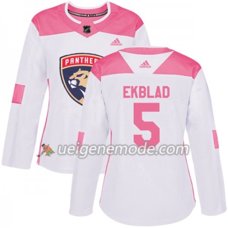 Dame Eishockey Florida Panthers Trikot Aaron Ekblad 5 Adidas 2017-2018 Weiß Pink Fashion Authentic